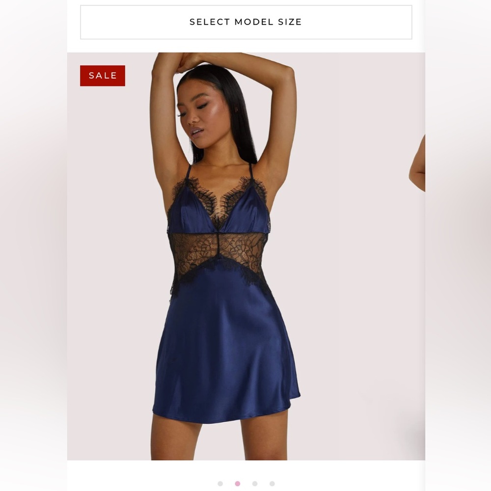 Wolf & Whistle Helena slip dress in navy NWOT